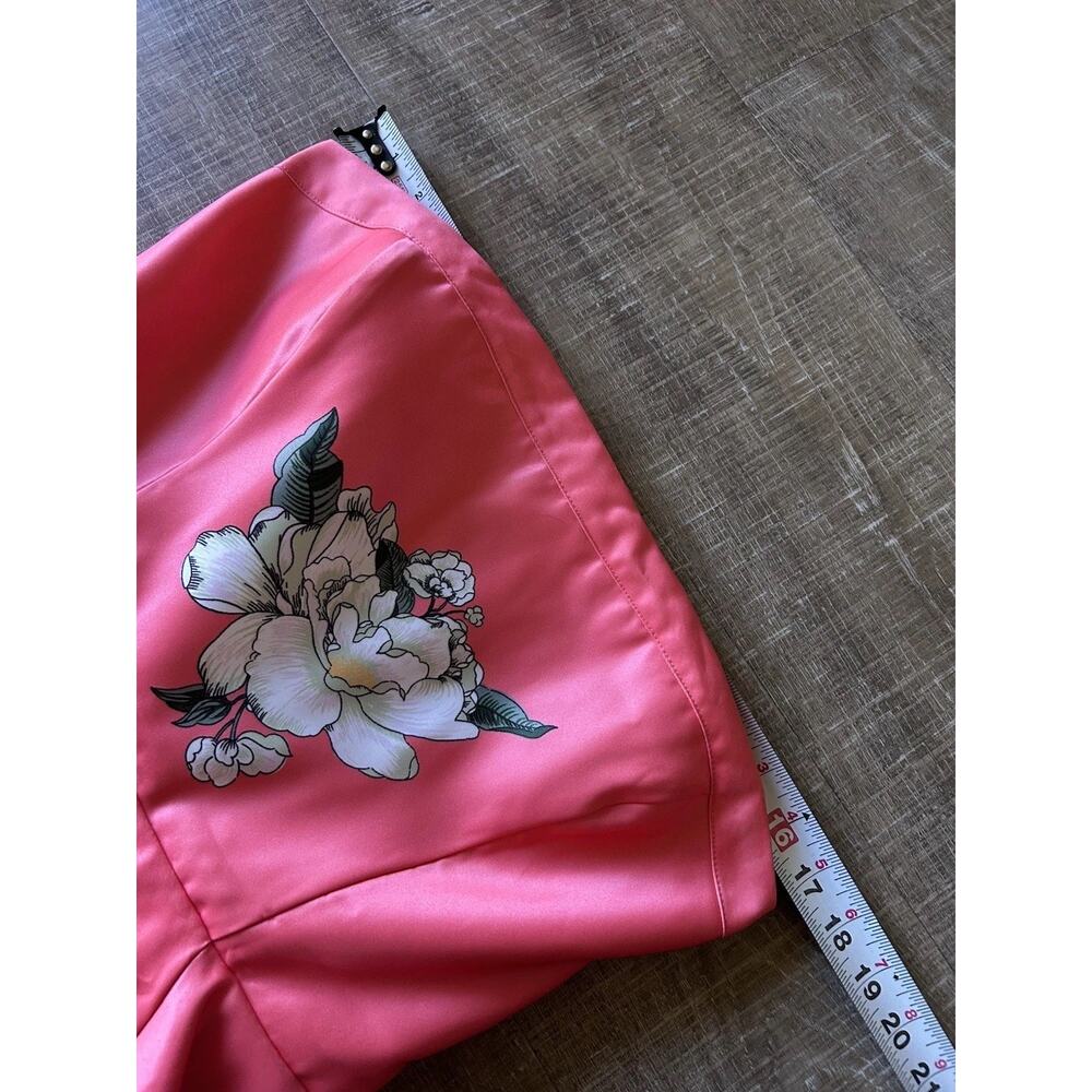BHLDN Savannah Strapless Floral Satin A-Line Maxi Dress Womens 14 Pink Wedding - Picture 15 of 16